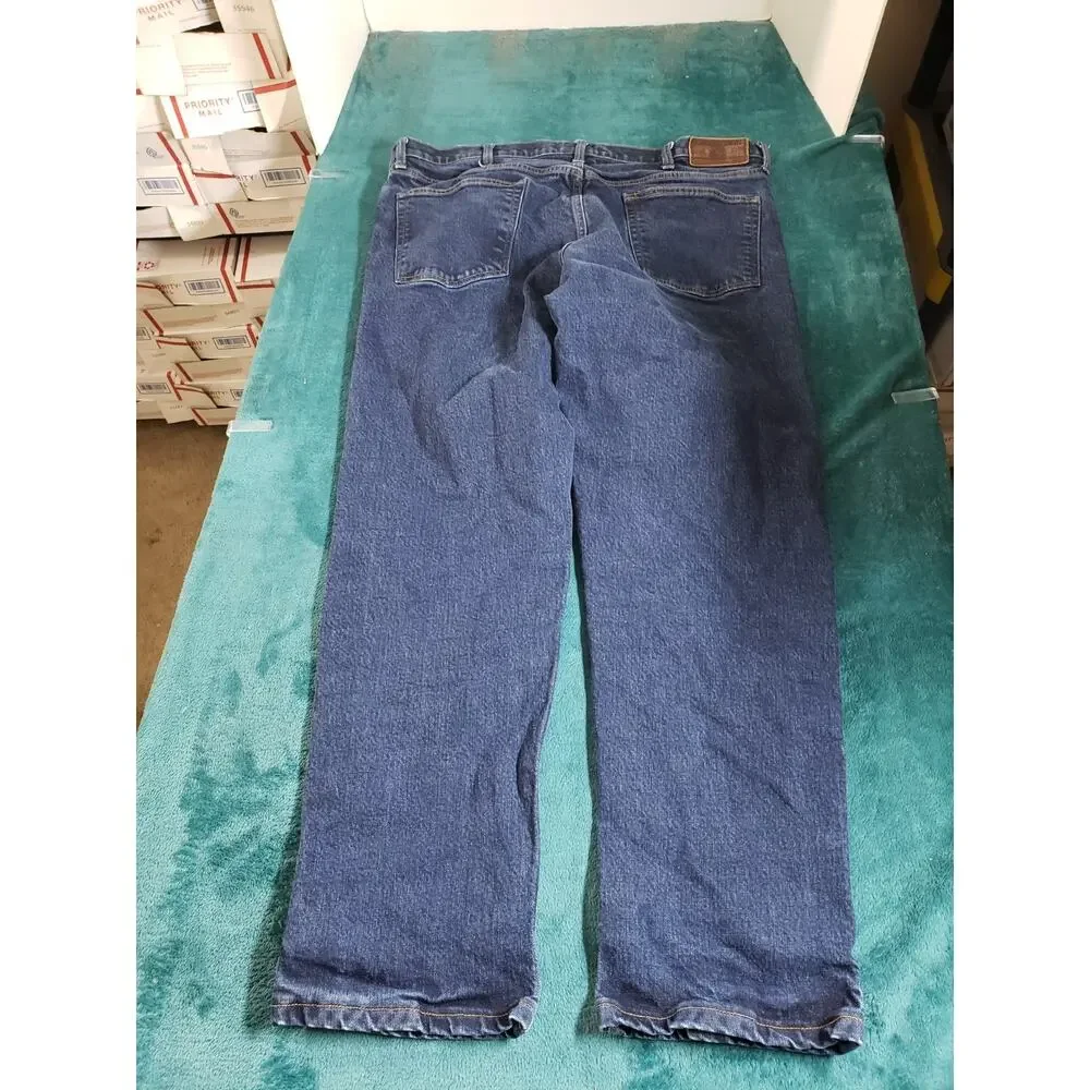 Lands End Jeans Size 40x28 Mens Blue Pants Stretch Denim Square Rigger Straight